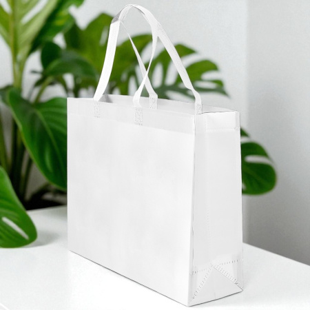 Сумка-шоппер белая 30х35х13 см