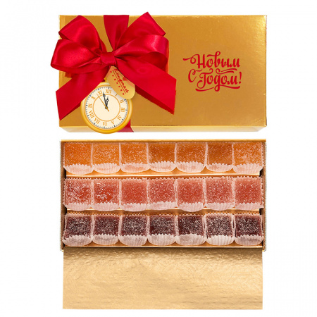 Подарочный набор малый золотой: Мармелад желейный ("Клубничный", "Апельсиновый", "Черничный")