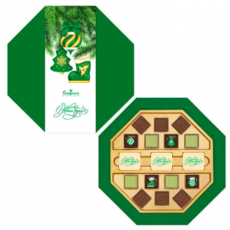 Подарочный набор восьмигранник: шоколад, конфеты "Ассорти" 165г