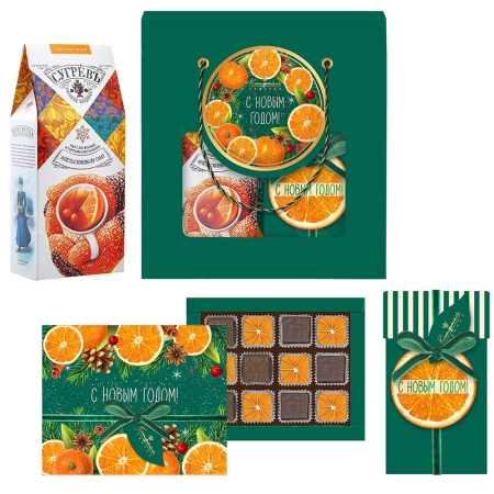 Набор с конфетами: ассорти, суфле, чай