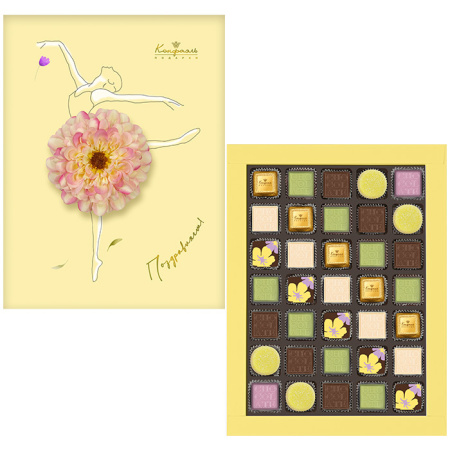 Шоколадные конфеты ассорти и мармелада набор желтый 370г