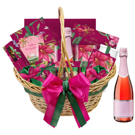 Корзина: шоколад, драже, конфеты глазированные, конфеты ручной работы