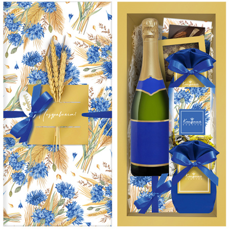 Набор с конфетами: драже, шоколад, мягкий грильяж