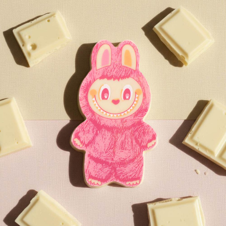 "Лабубушка" шоколад белый 18г (розовый декор)