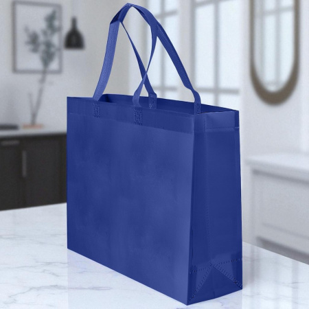 Сумка-шоппер синяя 40х31х12 см