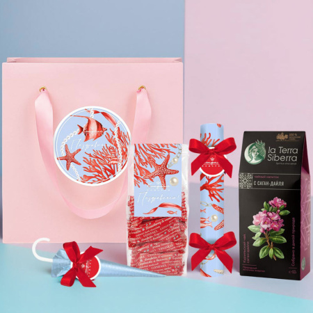 Набор:конфеты глазированные,конфеты ручной работы,чай  270г