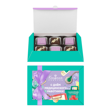 Мини набор мягкий грильяж и конфет ассорти С Днем медицинского работника 65г Мини набор мягкий грильяж и конфет ассорти С Днем медицинского работника 65г