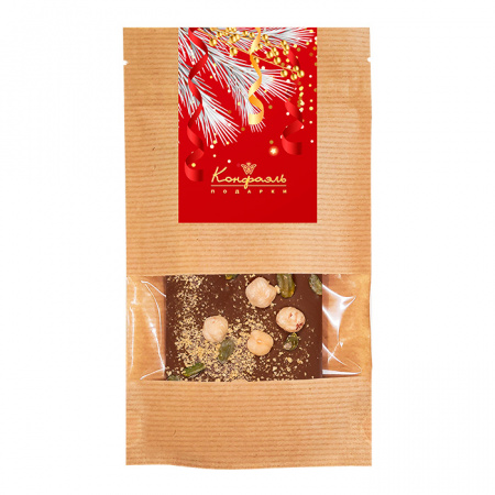 Шоколад молочный с фундуком, с фисташкой, с кранчем 55г