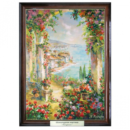 Картина с изображением цветочной арки белый шоколад 2050г