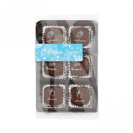 Конфеты глазированные мармеладные (вишня, клубника, яблоко) 65г