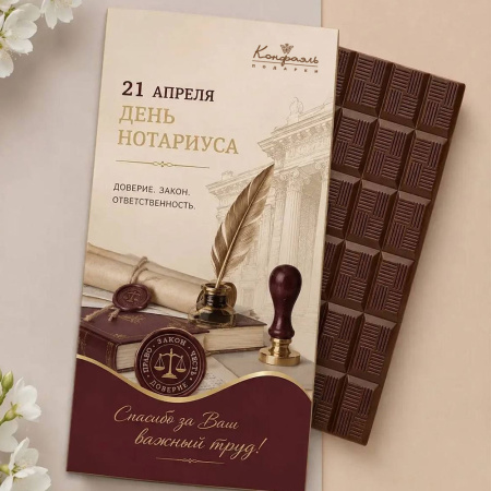 Шоколадная плитка "С Днем нотариуса"