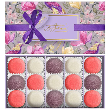 Мармелад со вкусами голубики, личи, сливочная намелака набор 255г