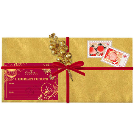 Шоколадные конфеты ассорти и мягкий грильяж набор "С Новым годом" 215г