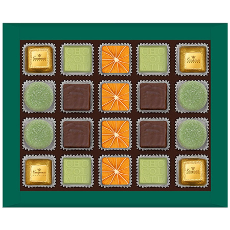 Конфеты ассорти, апельсиновое суфле в горьком шоколаде, мармелад желейный со вкусом «Зеленая дыня» 200г