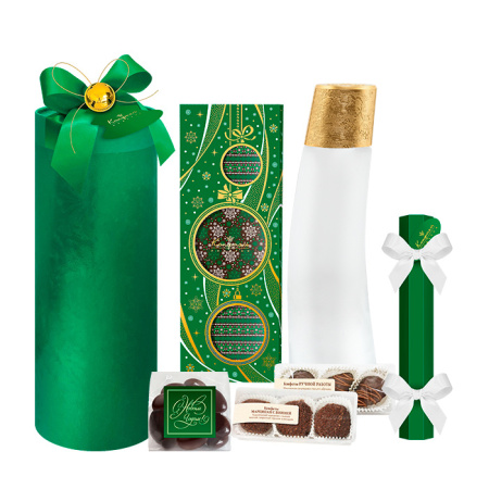 Подарочный набор в круглой коробке: шоколад, драже, конфеты 275г