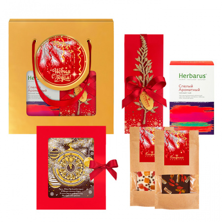 Подарочный набор: шоколад, конфеты, чай 470г