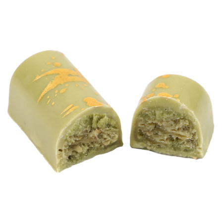 Дубайский шоколад с чаем матча и фисташковой начинкой 10г Дубайский шоколад с чаем матча и фисташковой начинкой 10г