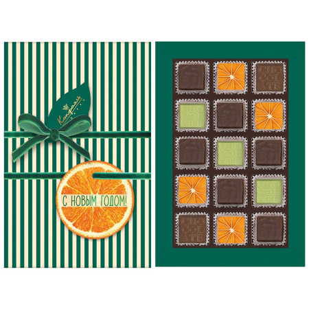 Шоколадные конфеты ассорти, суфле апельсиновое 120г