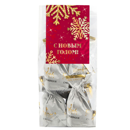 Набор с конфетами суфле-безе, ассорти, фруктовые чипсы, печенье