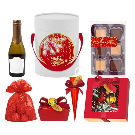 Подарочная круглая коробка шоколада: шоколад, конфеты 280г