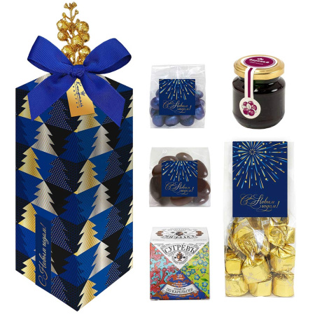 Набор с конфетами, вареньем, чаем, драже