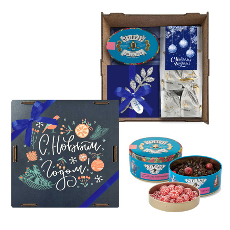 Набор с конфетами: суфле-безе, мармелад, чайный набор