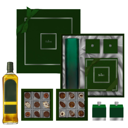 Набор конфет ручной работы, суфле и шоколада зеленый 2925г