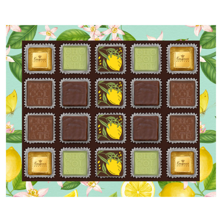 Шоколадные конфеты ассорти, суфле в горьком шоколаде(лимонное) 175г