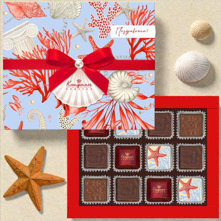 Суфле со вкусом "манго", шоколадные конфеты типа "Ассорти" 95г