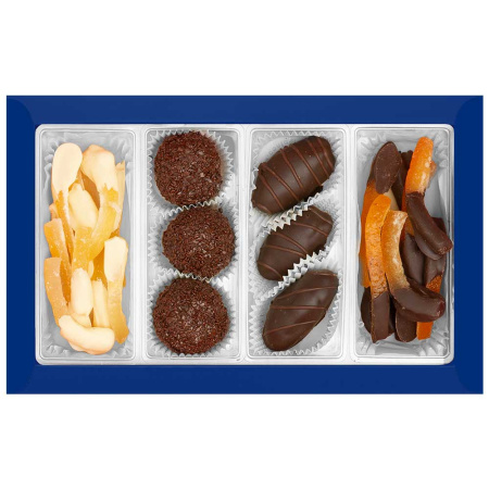 Конфеты марципановые и цукаты апельсиновых корочек в шоколаде "С Днем строителя!" 170г