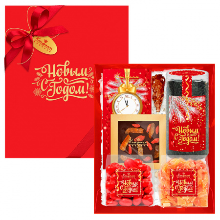 Подарочный набор Затея: шоколад, драже,  конфеты, цукаты, чай 485г