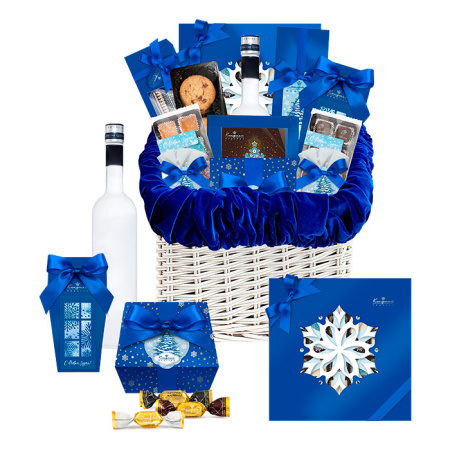 Подарочная корзина-лукошко: набор шоколад, драже, мармелада, конфет, цукатов 1670г