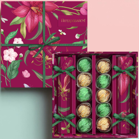 Конфеты марципановые, сухофрукты, мармелад 255г