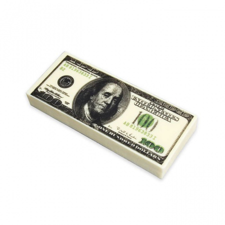 Стопка банкнот - 100$ шоколад фигурный белый