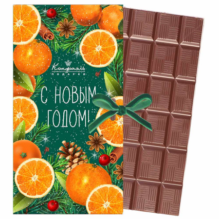 Шоколад молочный "С Новым годом" зеленая 60г