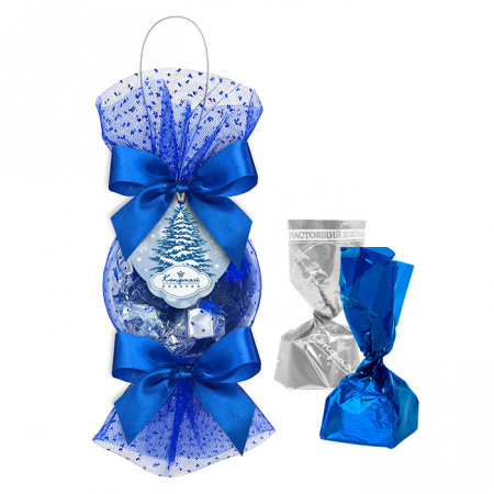 Елочный шарик малый в сетке: Подарочный набор: конфеты, ассорти 120г