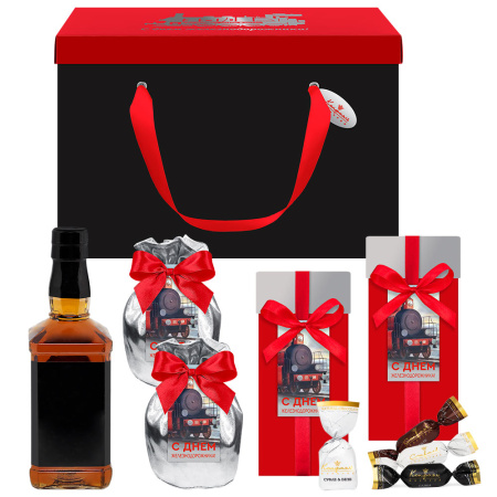 Набор "С Днем железнодорожника!": сухофрукты, суфле-безе, драже