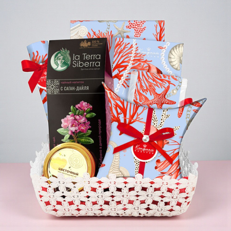 Набор: шоколад, мармелад, конфеты глазированные, конфеты " Ассорти", чайный напиток, мед