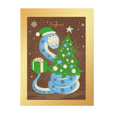 Открытка из молочного шоколада с декором 170г