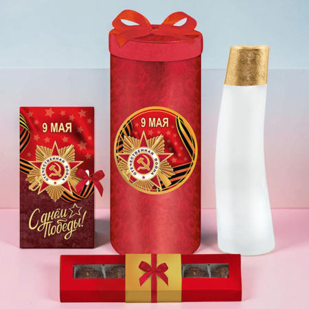 Круглый набор конфет и шоколада 9 Мая