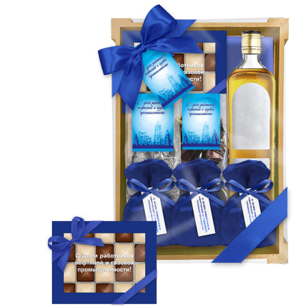 Шкатулка: конфеты ассорти, суфле-безе, драже "День нефтяника"