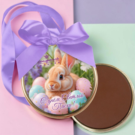 "С днем Светлой Пасхи!" медаль шоколад молочный