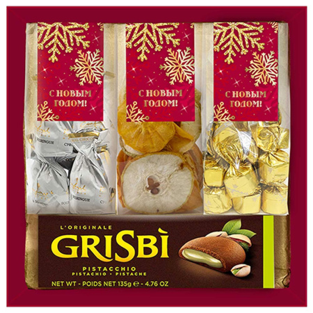 Набор с конфетами суфле-безе, ассорти, фруктовые чипсы, печенье