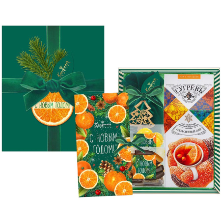 Набор драже, цукатов, шоколад, чай