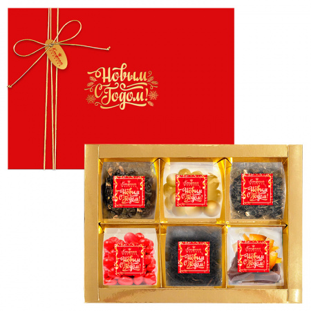 Подарочный набор: драже, конфеты, чай 380г Подарочный набор: драже, конфеты, чай 380г