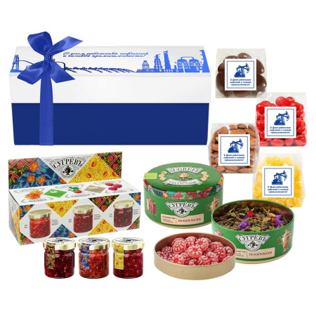 Набор конфет: драже, набор варенья, чай - "День нефтяника"