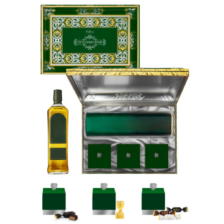 Набор конфет: суфле, сухофрукты, молочный шоколад с фундуком шкатулка 3425г