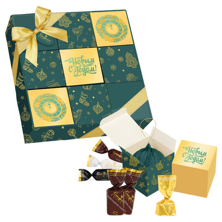 Набор конфет С Новым Годом, шоколада и чая