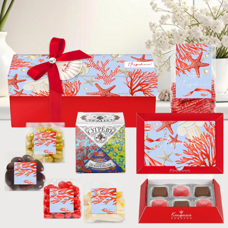 Набор: мармелад желейный, драже, конфеты глазированные 530г