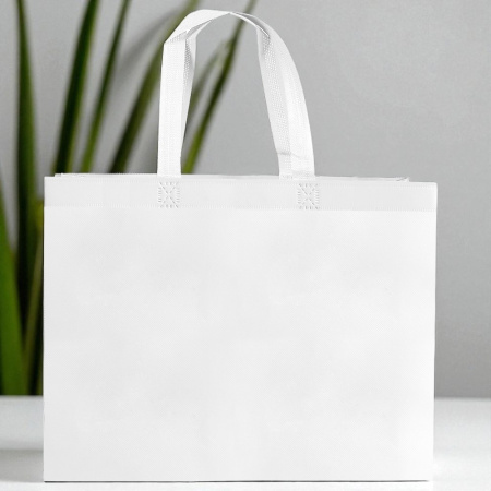 Сумка-шоппер белая 30х35х13 см